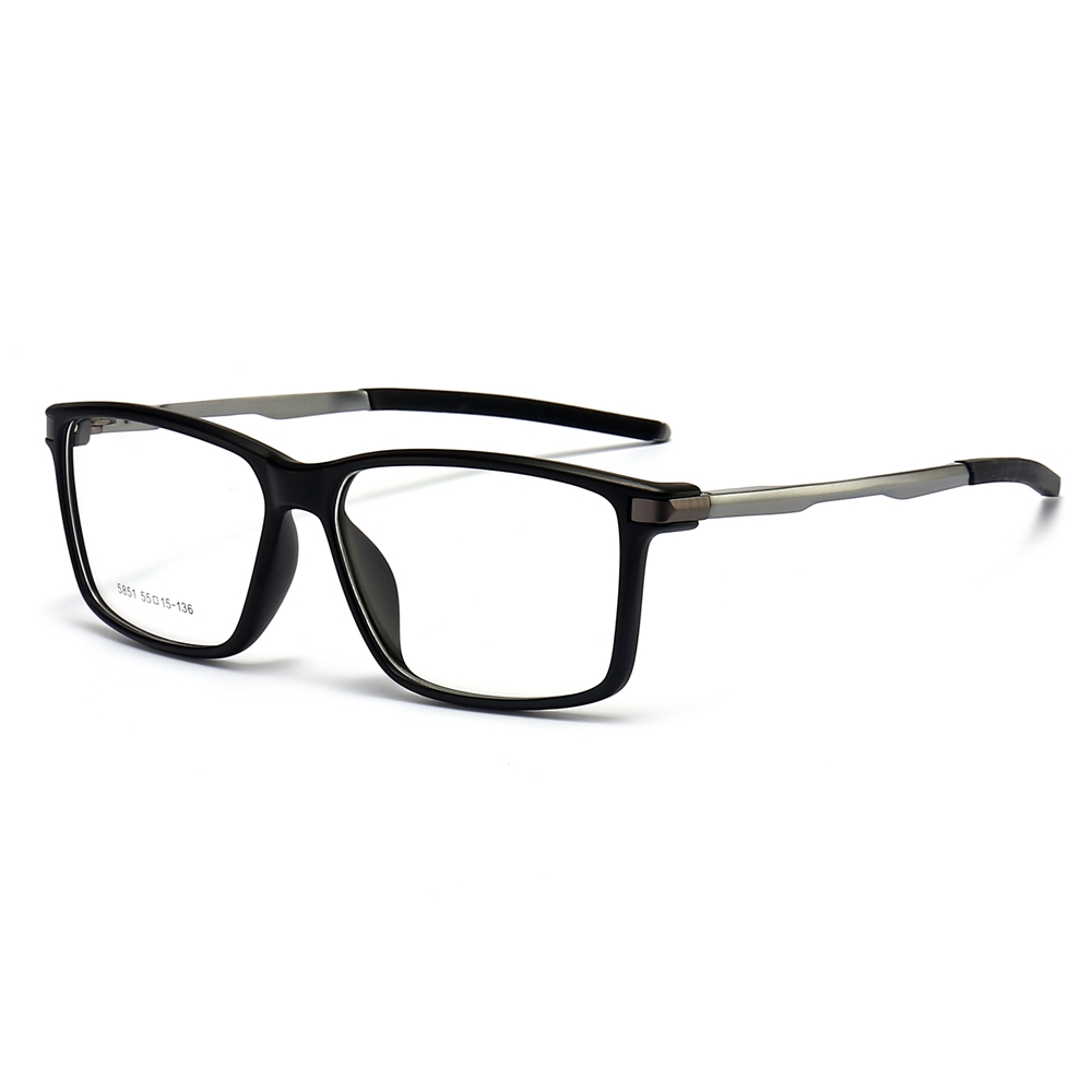 Custom TR90 Rectangle Opitcal Frames with Straight Aluminum Arms RX Sports Glasses for Men's Athletic Prescription Eyewear Wholesale China