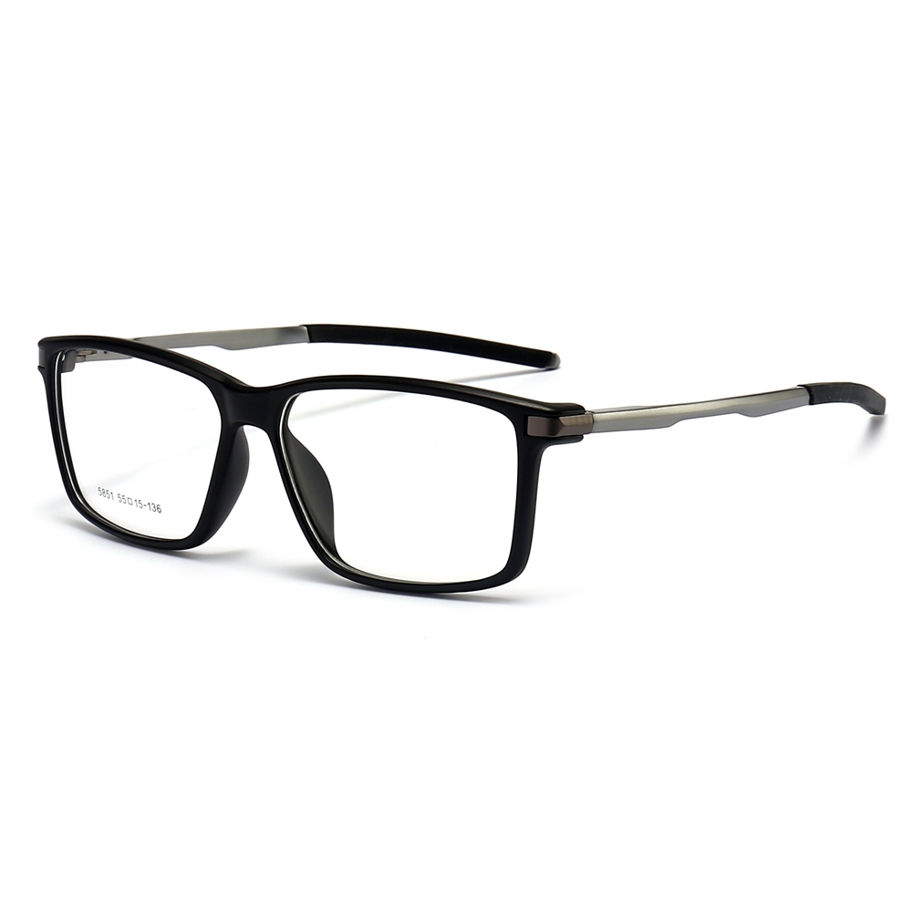 Custom TR90 Rectangle Opitcal Frames with Straight Aluminum Arms RX Sports Glasses for Men's Athletic Prescription Eyewear Wholesale China