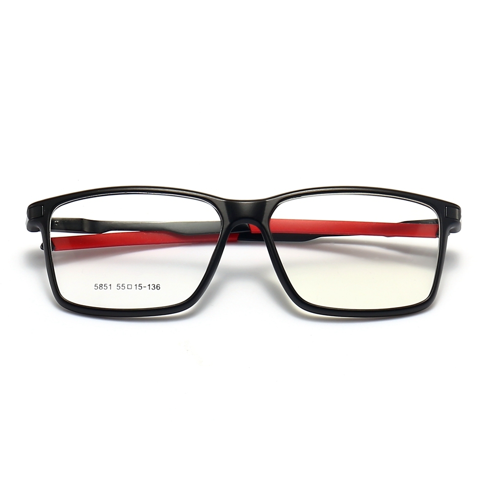 Custom TR90 Rectangle Opitcal Frames with Straight Aluminum Arms RX Sports Glasses for Men's Athletic Prescription Eyewear Wholesale China