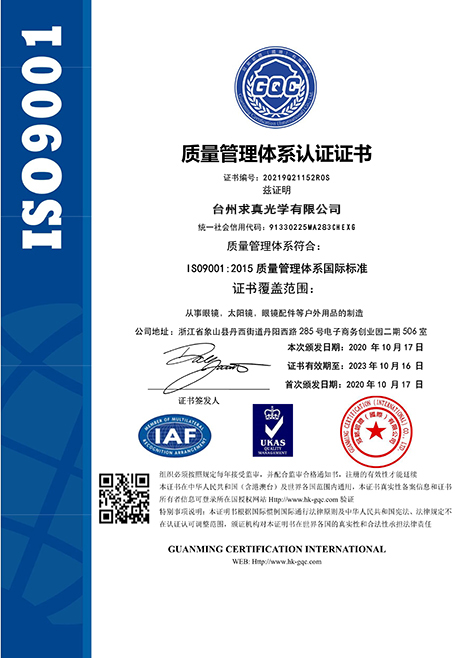 ISO9001 Certificate