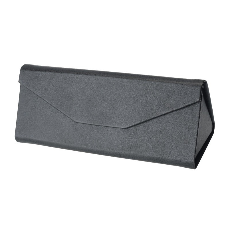 Custom Handmade PU Leather Hard Shell Foldable Triangular Eyewear Case for Sunglasses Packaging with Magnetic Closure Collapsible Glasses Box