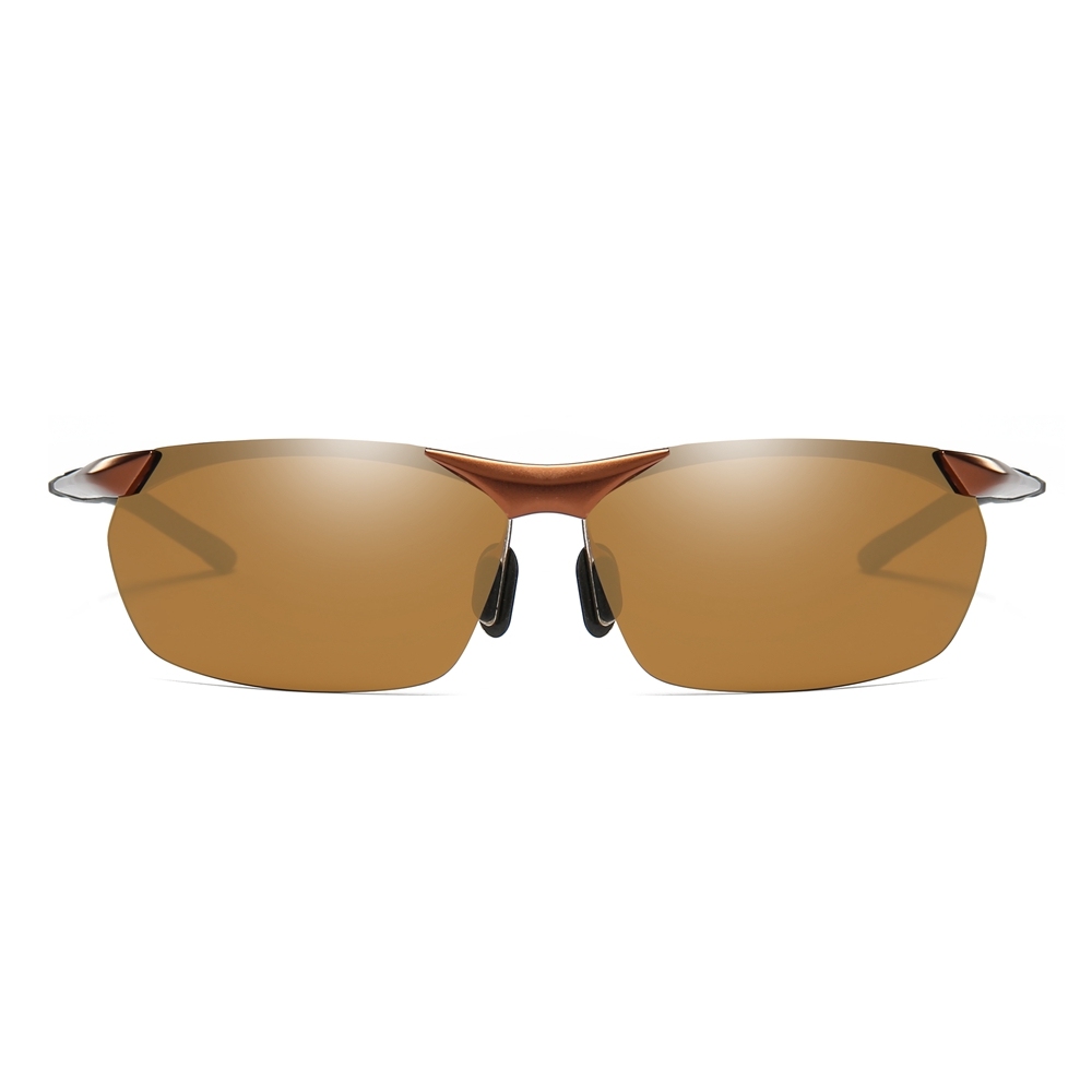 Wholesale Aluminum Semi-rimless Sunglasses UV Protection Polarized Basic Training Glasses for Men's Outdoor Sports Eyewear Manufacturer China