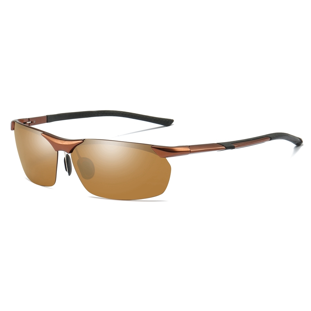 Wholesale Aluminum Semi-rimless Sunglasses UV Protection Polarized Basic Training Glasses for Men's Outdoor Sports Eyewear Manufacturer China