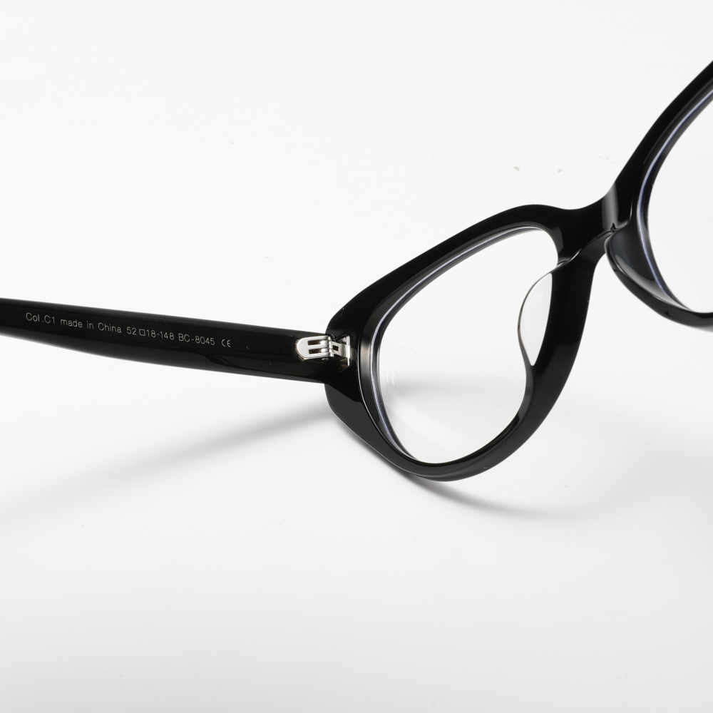 Custom Acetate Classic Prescription Eyeglasses Ladies Upswept Cat-eye Optical Frames for Women Blue Light Blocking Glasses Wholesale China