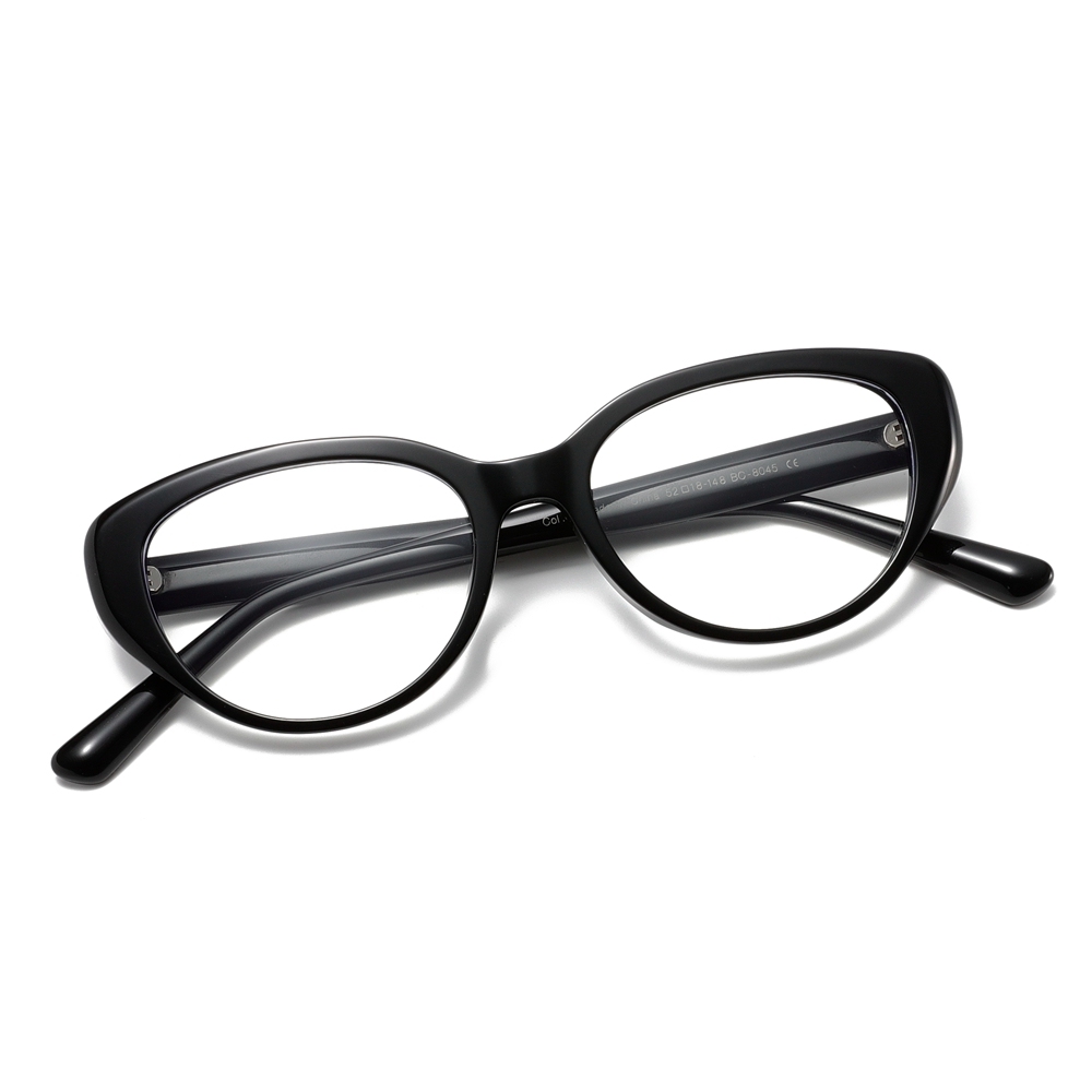 Custom Acetate Classic Prescription Eyeglasses Ladies Upswept Cat-eye Optical Frames for Women Blue Light Blocking Glasses Wholesale China