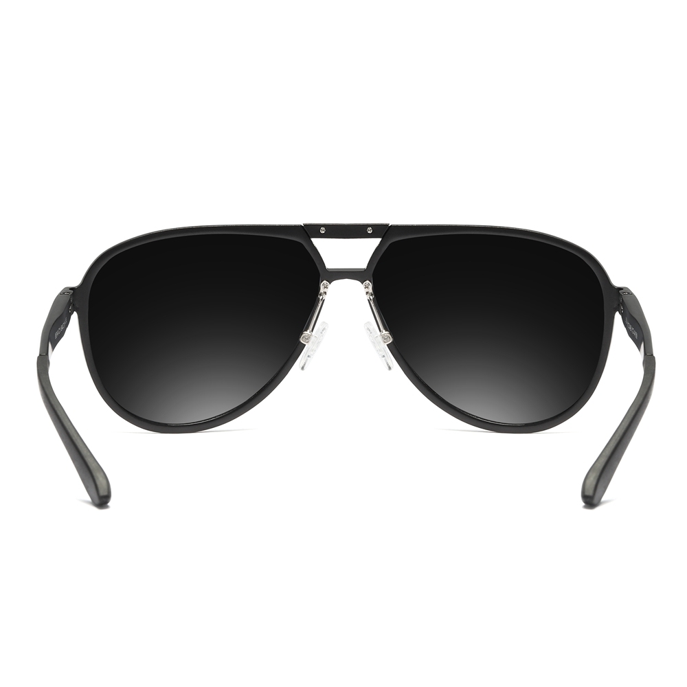 Custom Aircraft Aluminum Aviator Sunglasses for Businessmen Morden Pilot Shades Double Bridge Oversized Teardrop Polarized Glasses Wholesale