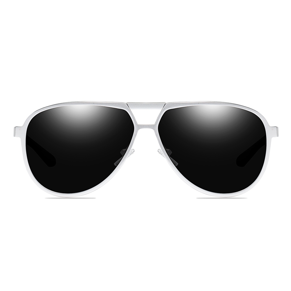 Custom Aircraft Aluminum Aviator Sunglasses for Businessmen Morden Pilot Shades Double Bridge Oversized Teardrop Polarized Glasses Wholesale