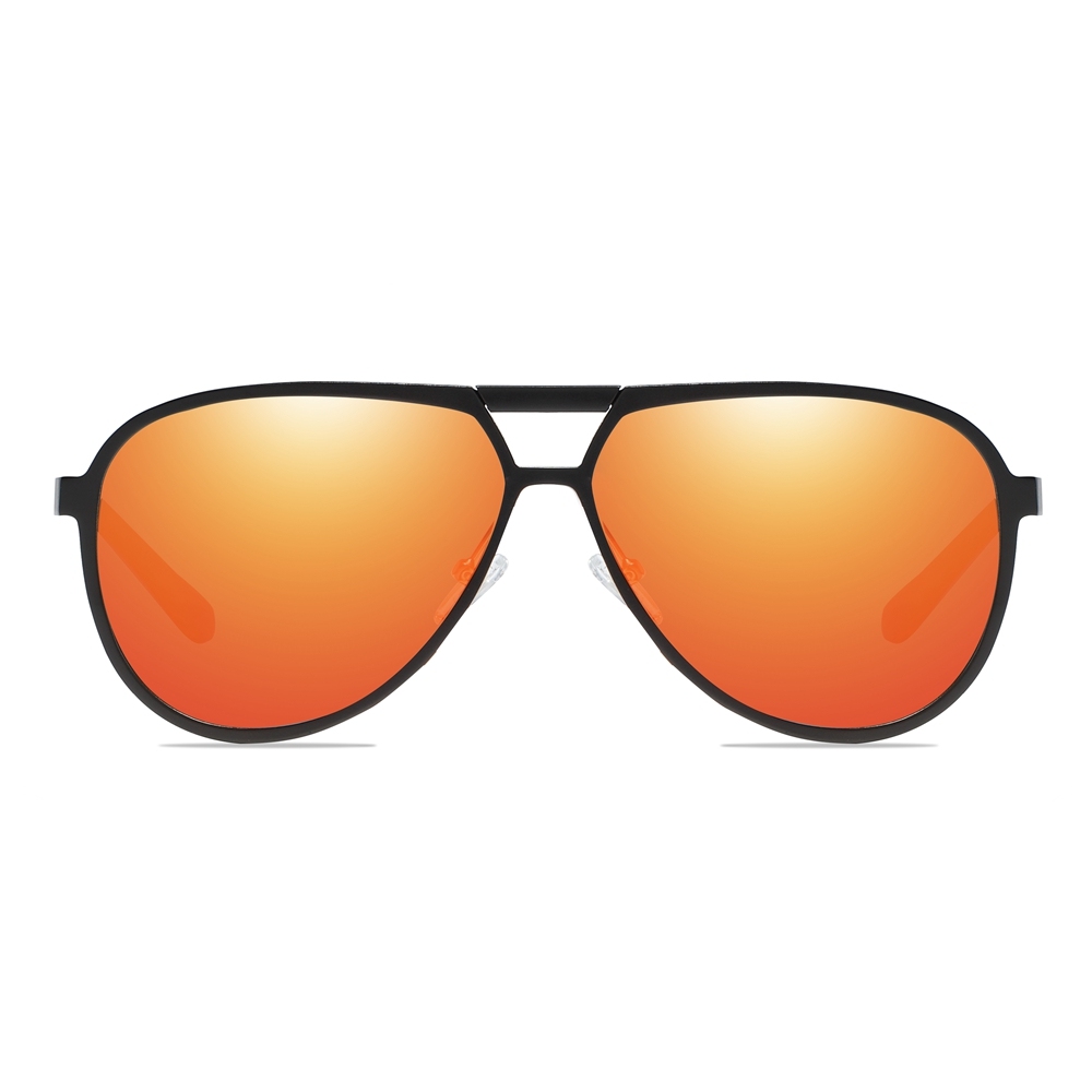 Custom Aircraft Aluminum Aviator Sunglasses for Businessmen Morden Pilot Shades Double Bridge Oversized Teardrop Polarized Glasses Wholesale