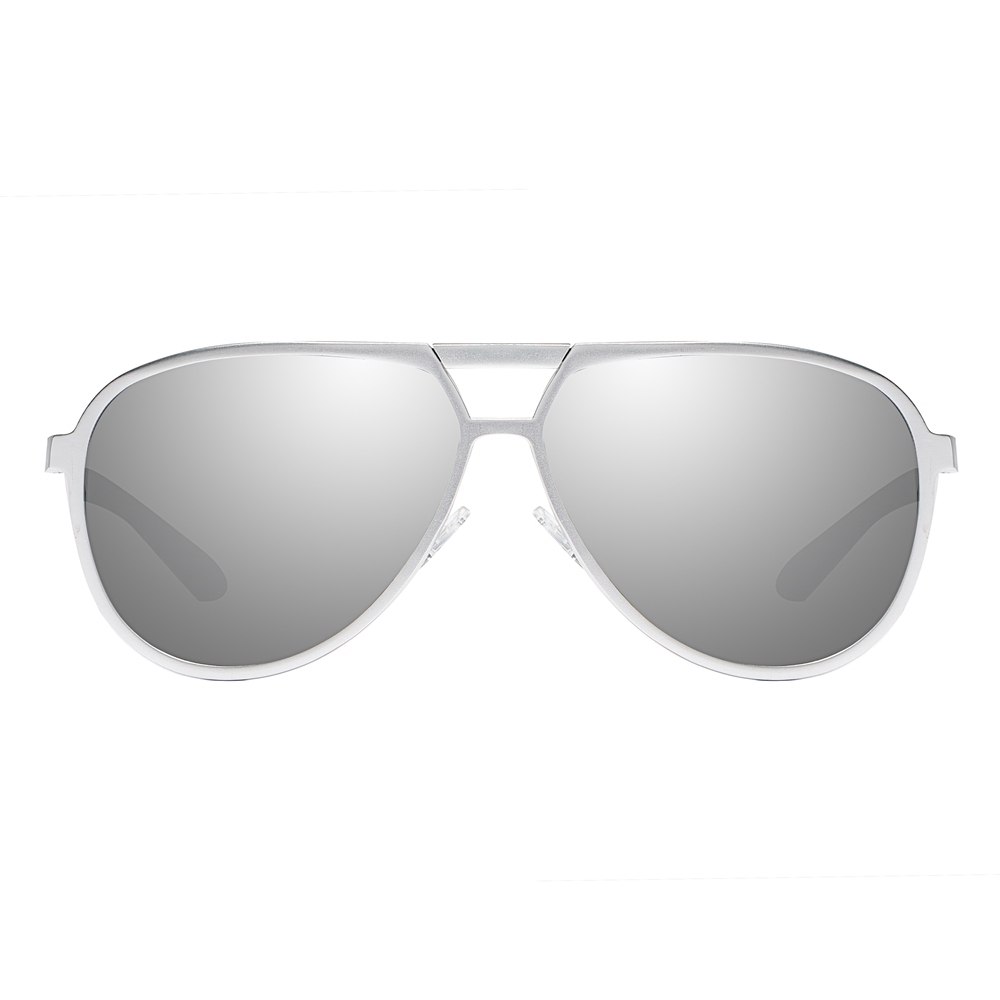 Custom Aircraft Aluminum Aviator Sunglasses for Businessmen Morden Pilot Shades Double Bridge Oversized Teardrop Polarized Glasses Wholesale