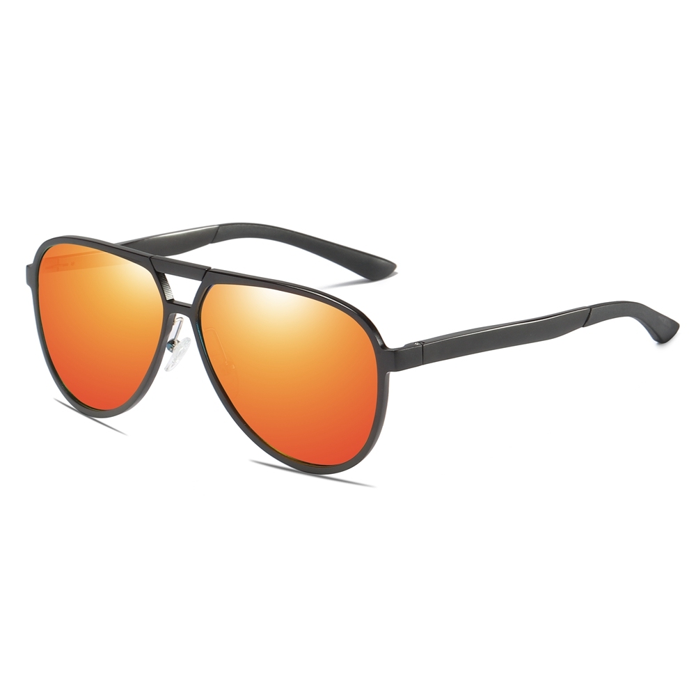 Custom Aircraft Aluminum Aviator Sunglasses for Businessmen Morden Pilot Shades Double Bridge Oversized Teardrop Polarized Glasses Wholesale