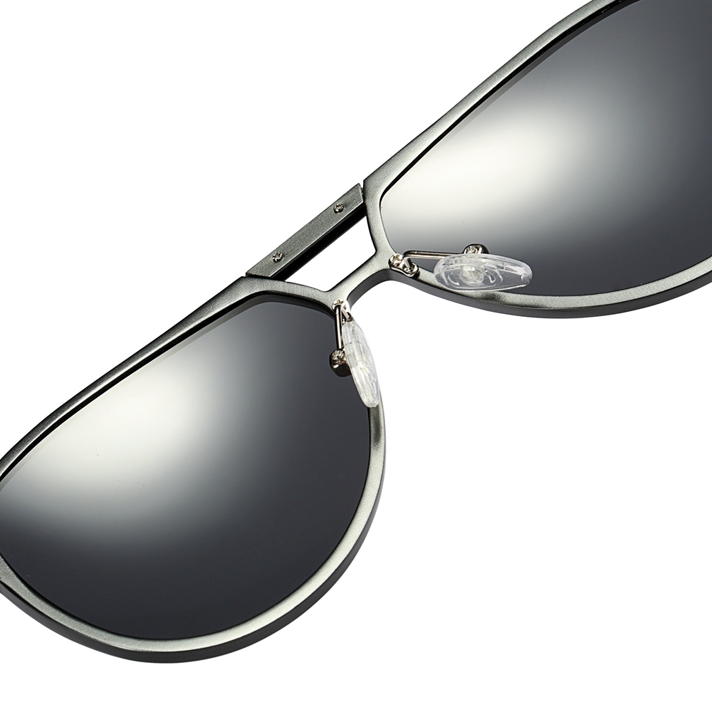 Custom Aircraft Aluminum Aviator Sunglasses for Businessmen Morden Pilot Shades Double Bridge Oversized Teardrop Polarized Glasses Wholesale