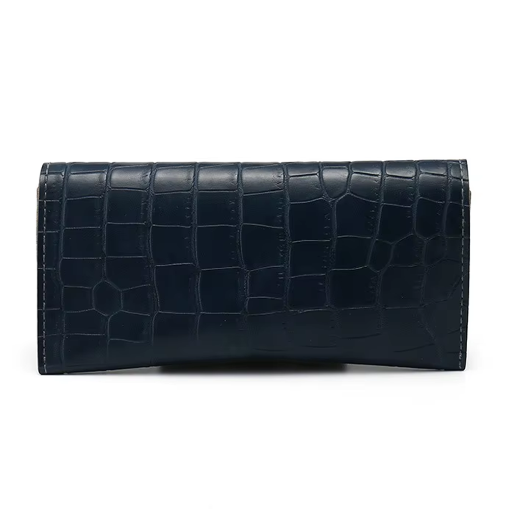 Custom Eyewear Packaging Box for Luxury Designer Sunglasses with Logo Flap Closure Faux Crocodile Skin Leather Glasses Case Wholesale China