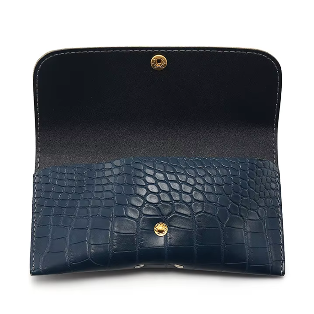 Custom Eyewear Packaging Box for Luxury Designer Sunglasses with Logo Flap Closure Faux Crocodile Skin Leather Glasses Case Wholesale China