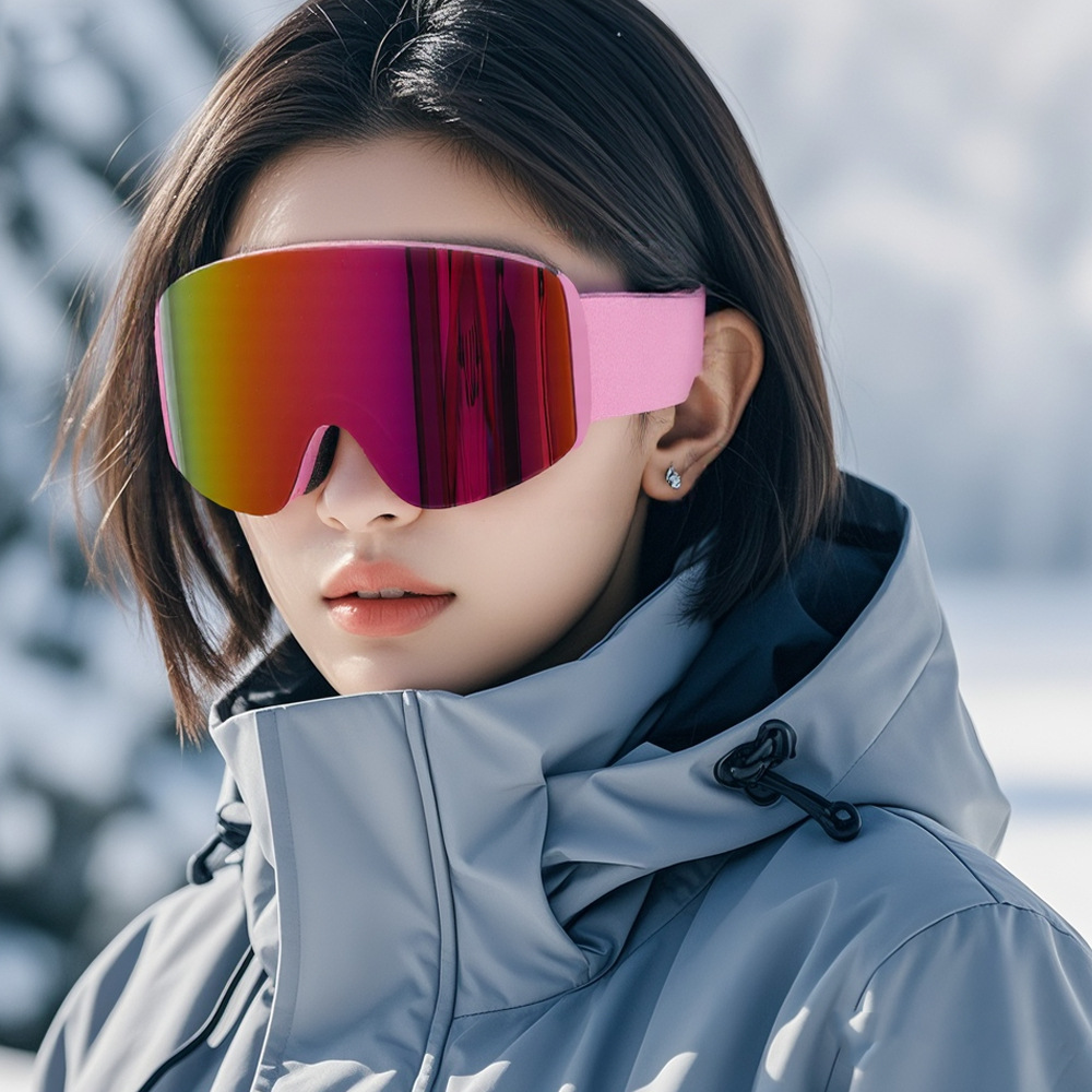 Custom Detachable Magnetic Double-Layer Anti-Fog Lens OTG Snow Goggles for Skiing, Snowboarding & Cross-Country Eyewear Manufacturer China