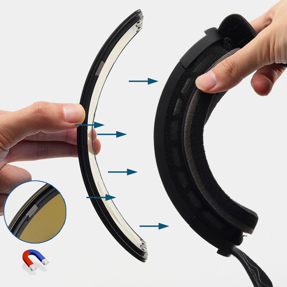 Custom Detachable Magnetic Double-Layer Anti-Fog Lens OTG Snow Goggles for Skiing, Snowboarding & Cross-Country Eyewear Manufacturer China