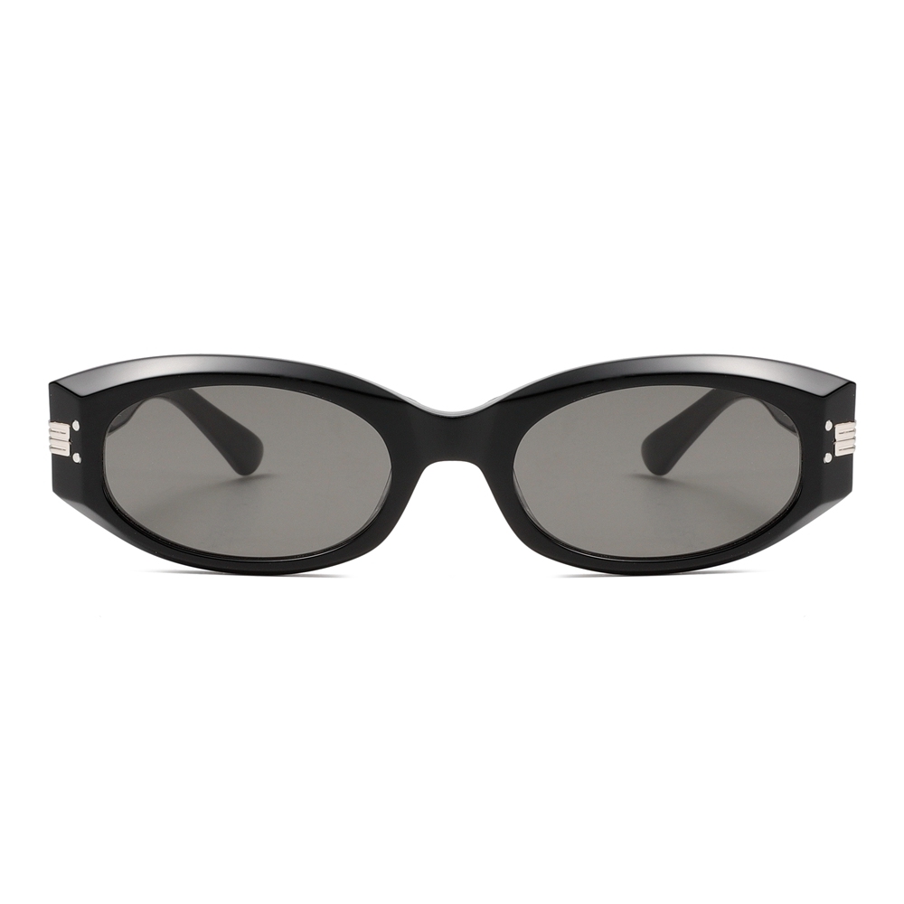 Wholesale Chunky Retro Oval Sunglasses with Metal Hardware GM Mass Black Designer Shades for Women Luxury Acetate Eyewear Manufacturer China