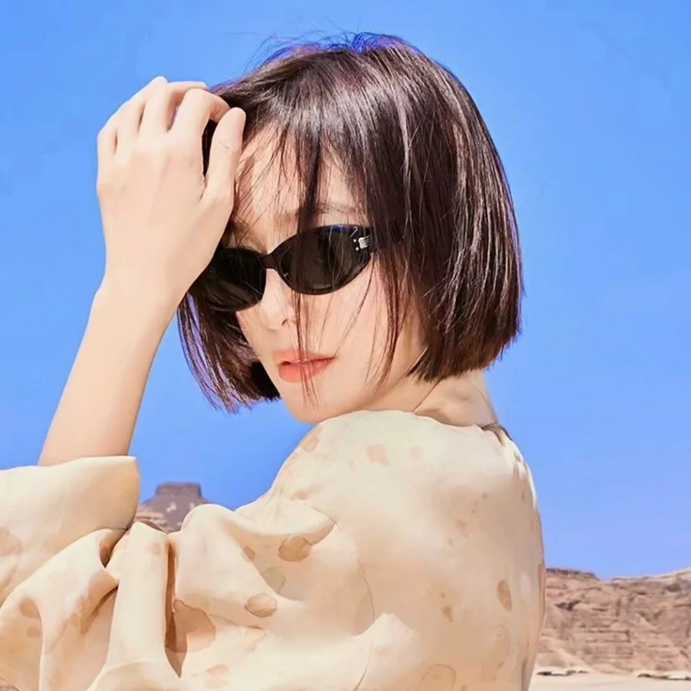 Wholesale Chunky Retro Oval Sunglasses with Metal Hardware GM Mass Black Designer Shades for Women Luxury Acetate Eyewear Manufacturer China