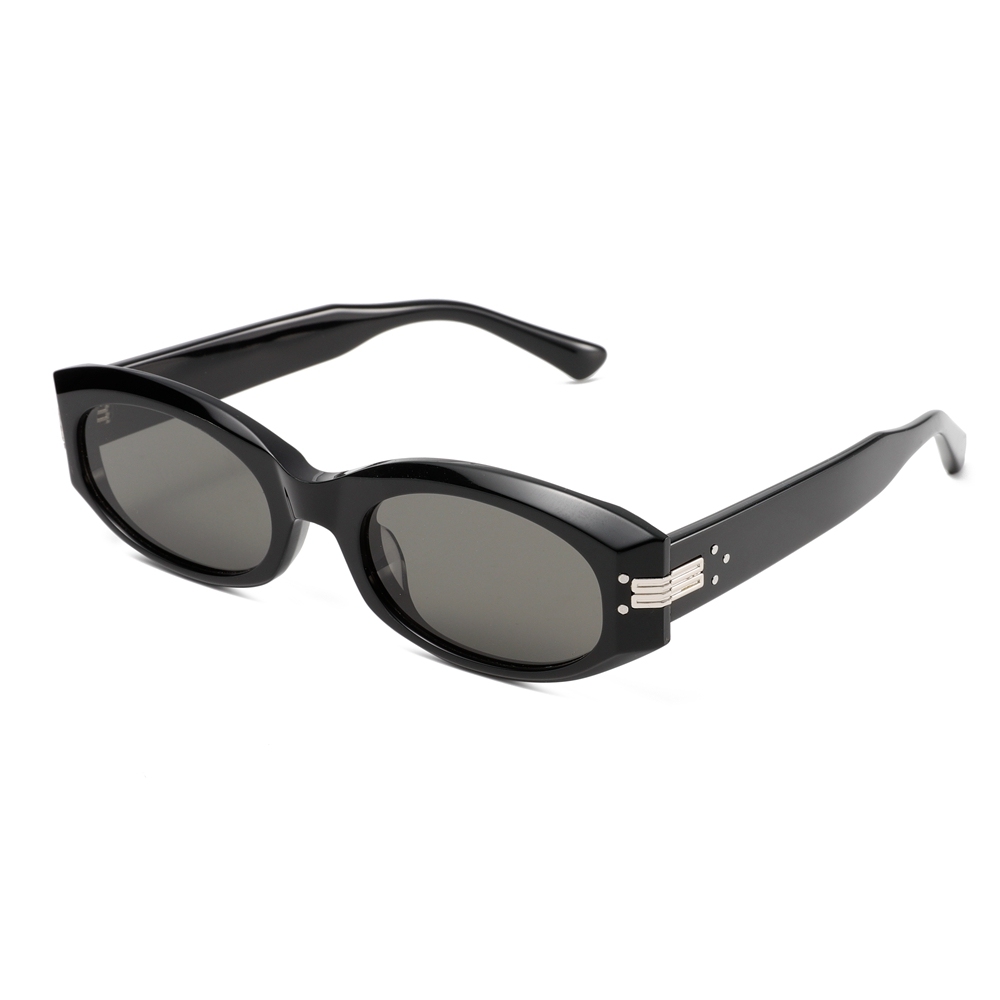 Wholesale Chunky Retro Oval Sunglasses with Metal Hardware GM Mass Black Designer Shades for Women Luxury Acetate Eyewear Manufacturer China