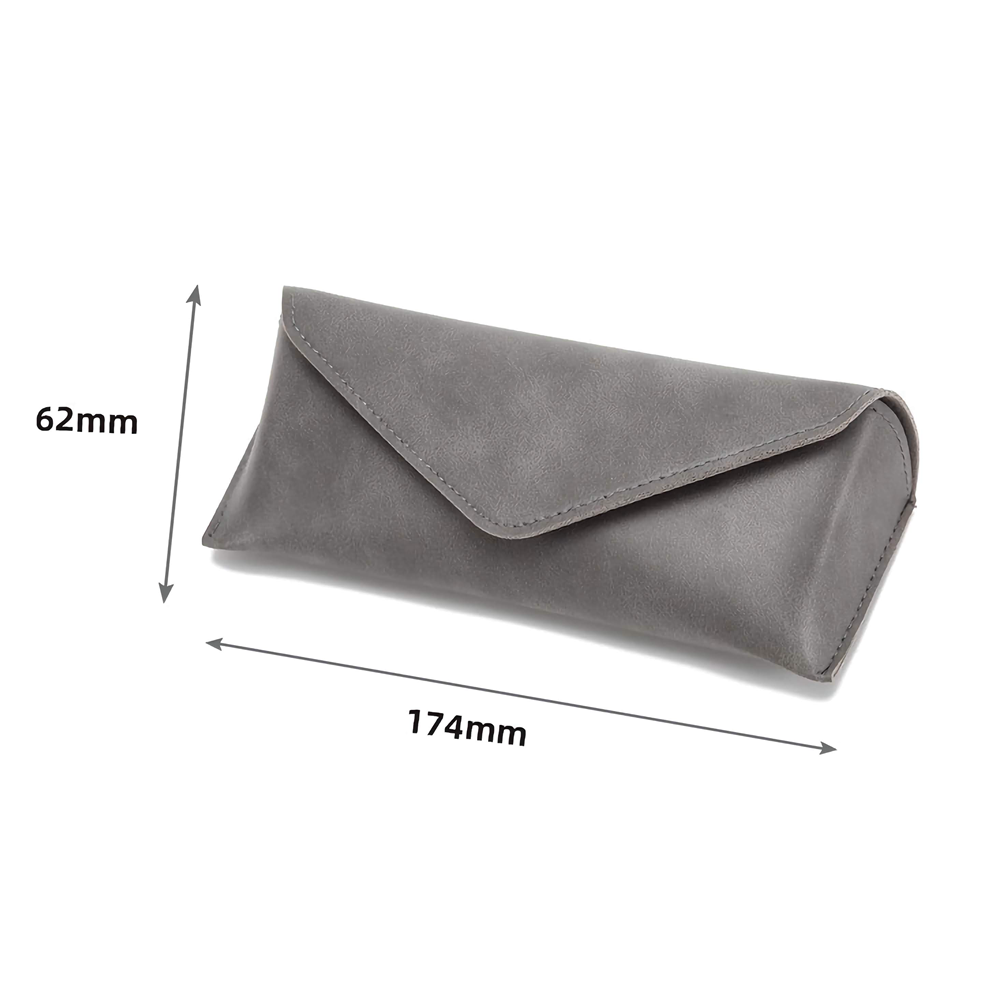 Custom Sunglasses Packaging Box Luxury Hidden Snap Button Faux Suede Soft Leather Flap Closure Eyewear Case Wholesale Supplier China