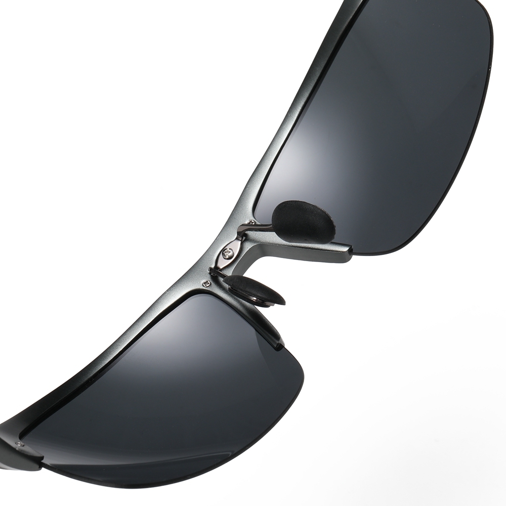 Custom Lightweight Aluminium Half Rim Sports Sunglasses Polarized Fishing Shades for Men Anti Sun Glare Driving Glasses Wholesale Supplier China