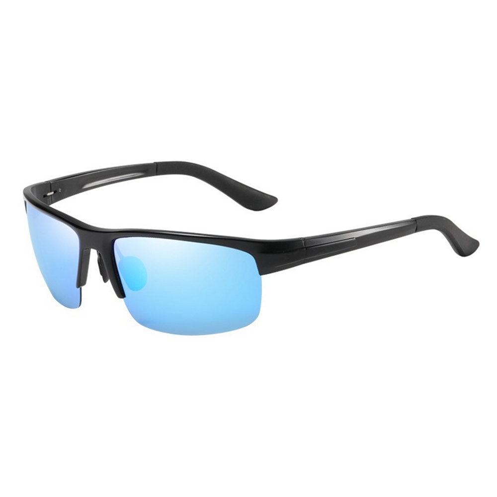Custom Lightweight Aluminium Half Rim Sports Sunglasses Polarized Fishing Shades for Men Anti Sun Glare Driving Glasses Wholesale Supplier China
