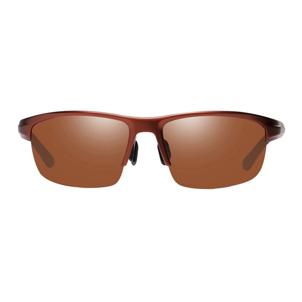 Custom Lightweight Aluminium Half Rim Sports Sunglasses Polarized Fishing Shades for Men Anti Sun Glare Driving Glasses Wholesale Supplier China