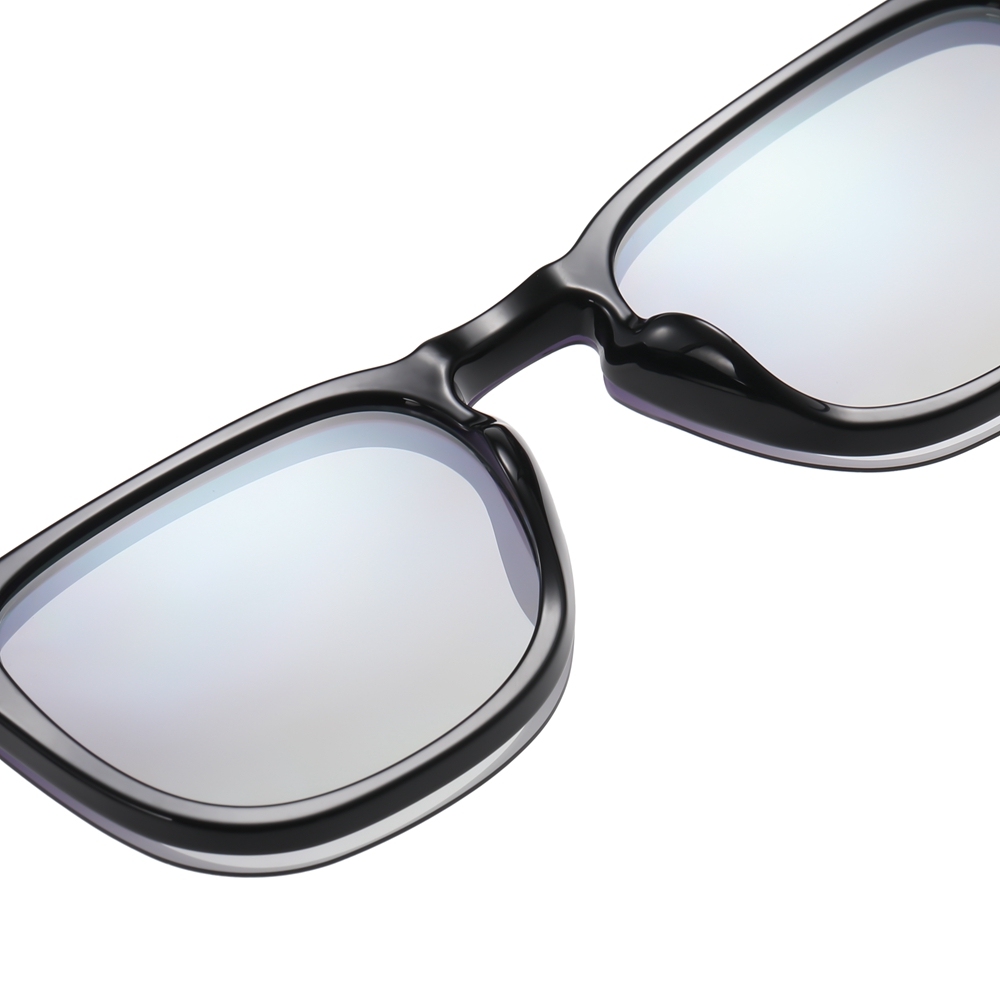 Custom Unisex TR90 Detachable Classic Square Eyeglasses Frames with Magnetic Clip On Sunglasses Over Prescription Glasses Manufacturer China