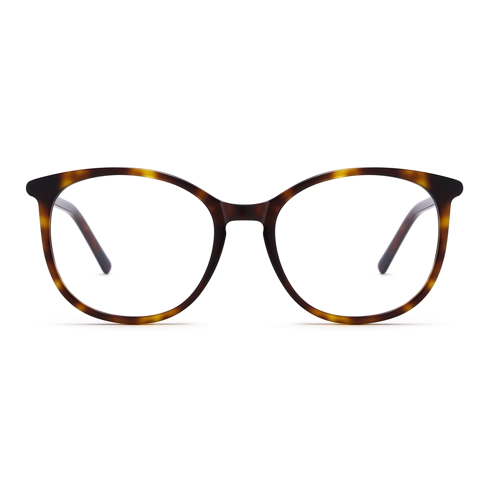 Custom Acetate Vintage Panto Prescription Eyeglass Frames for Women Intellectual Style Oversized Designer Blue Light Glasses Manufacturer China