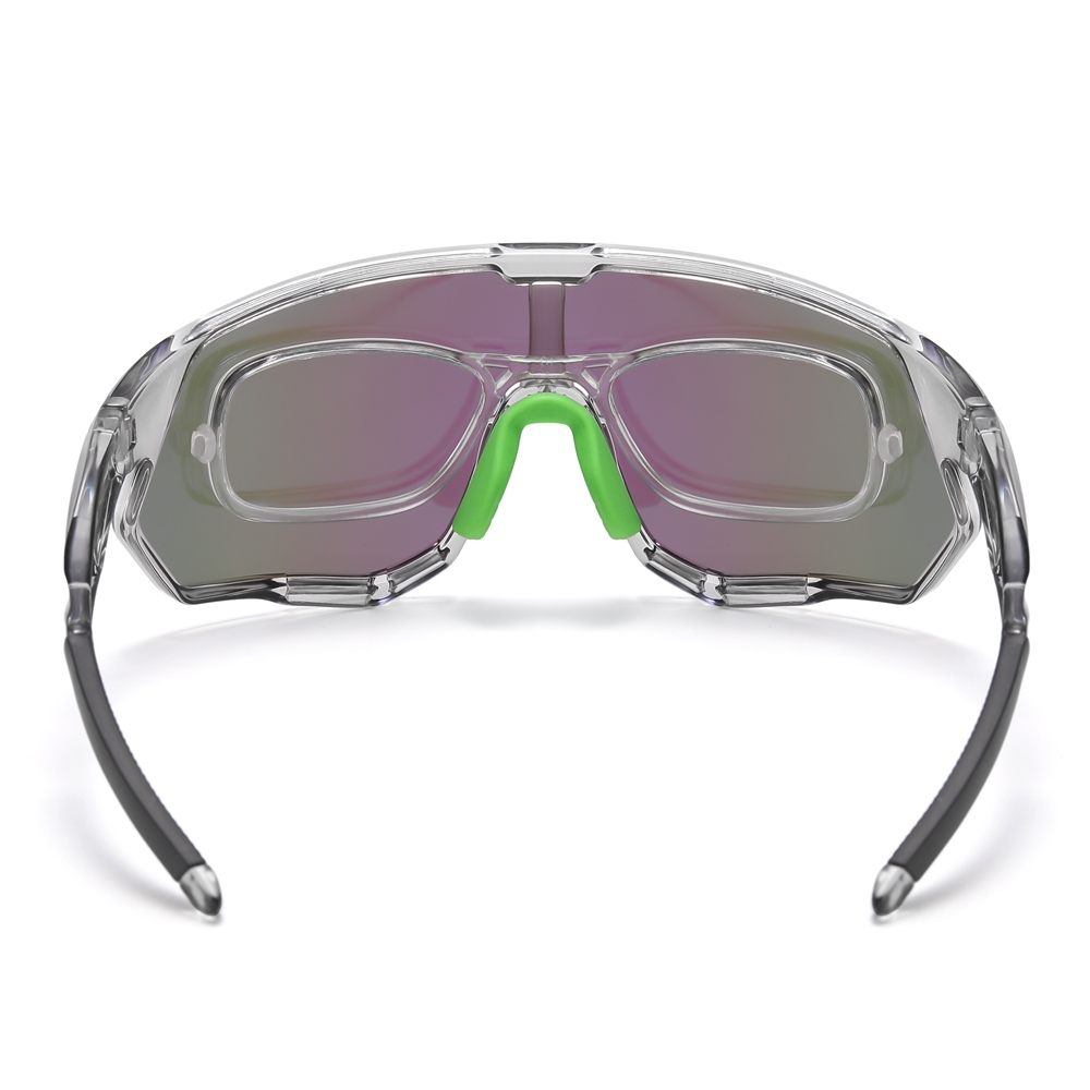 Bulk Order Wrap Around Shield Sports Sunglasses with Prescription Inserts, Adjustable Nose Pads & Vents Polarized Cycling Glasses Manufacturer China