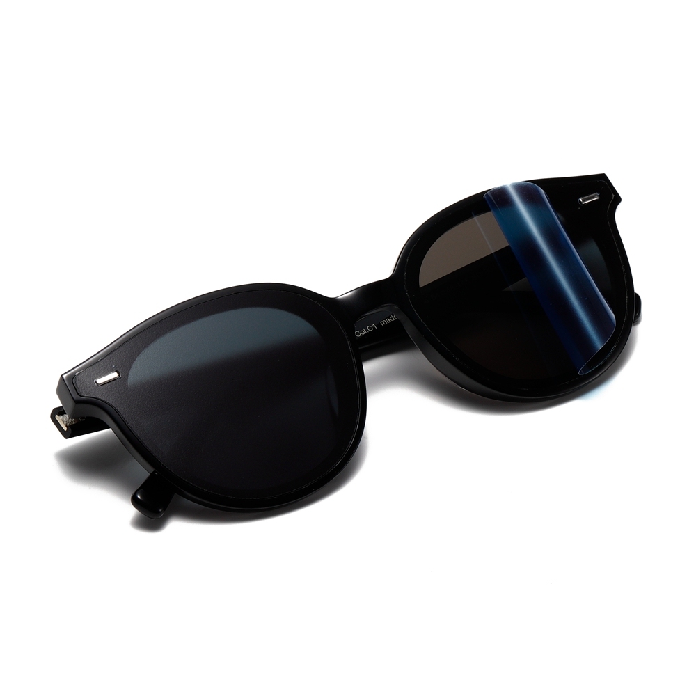 Custom Acetate Streetwear Style Round Panto Sunglasses for Everyday Use Famous Korean Eyewear Brand GM Obon Glossy Black Designer Shades Wholesale