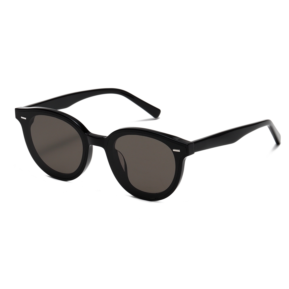 Custom Acetate Streetwear Style Round Panto Sunglasses for Everyday Use Famous Korean Eyewear Brand GM Obon Glossy Black Designer Shades Wholesale