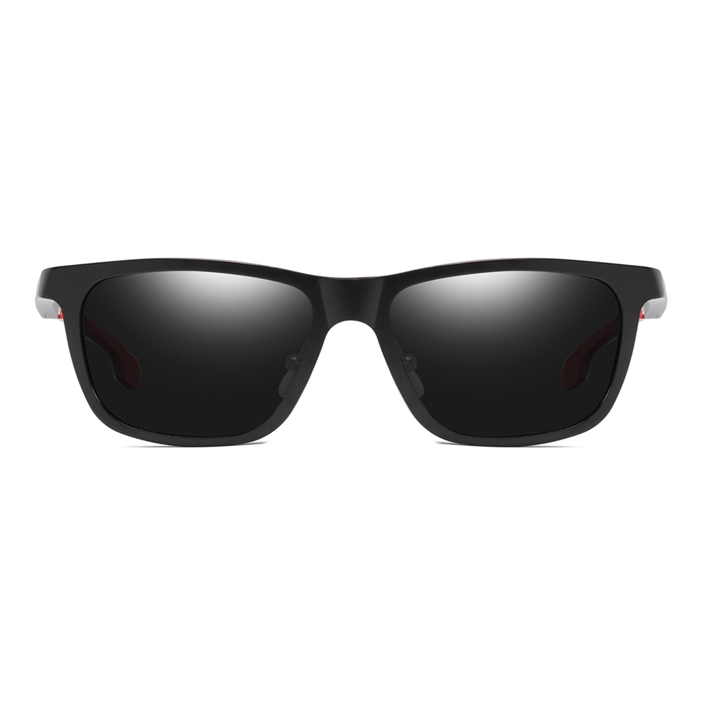 Custom Aluminum Sporty Casual Square Sunglasses with Dynamic Temples for Active Lifestyle Men's Polarized Driving Glasses Wholesale China