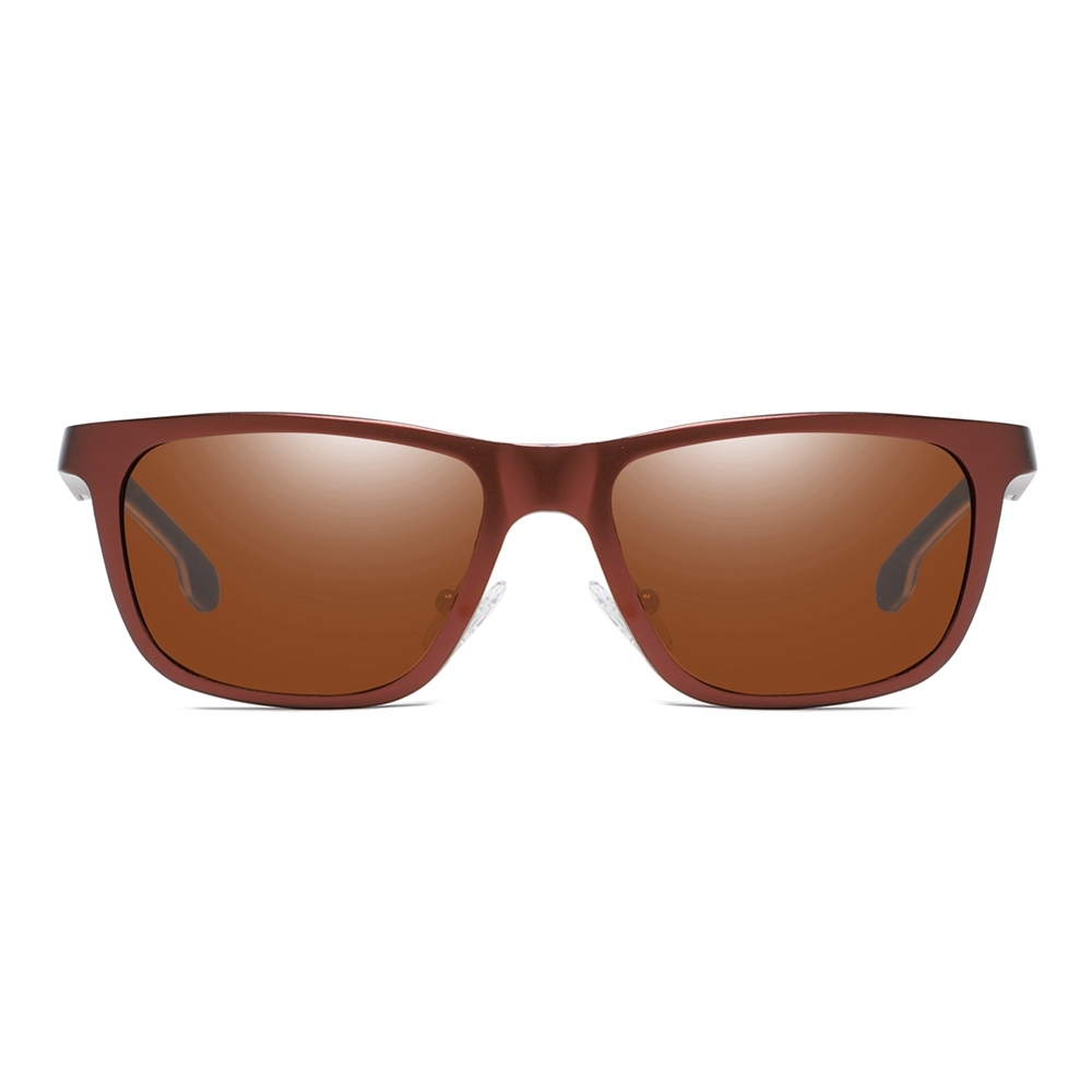 Custom Aluminum Sporty Casual Square Sunglasses with Dynamic Temples for Active Lifestyle Men's Polarized Driving Glasses Wholesale China