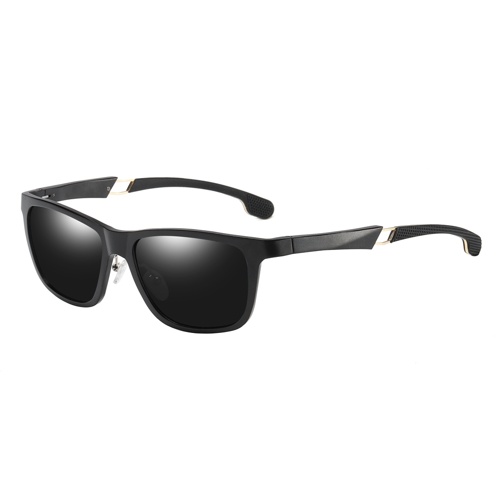 Custom Aluminum Sporty Casual Square Sunglasses with Dynamic Temples for Active Lifestyle Men's Polarized Driving Glasses Wholesale China