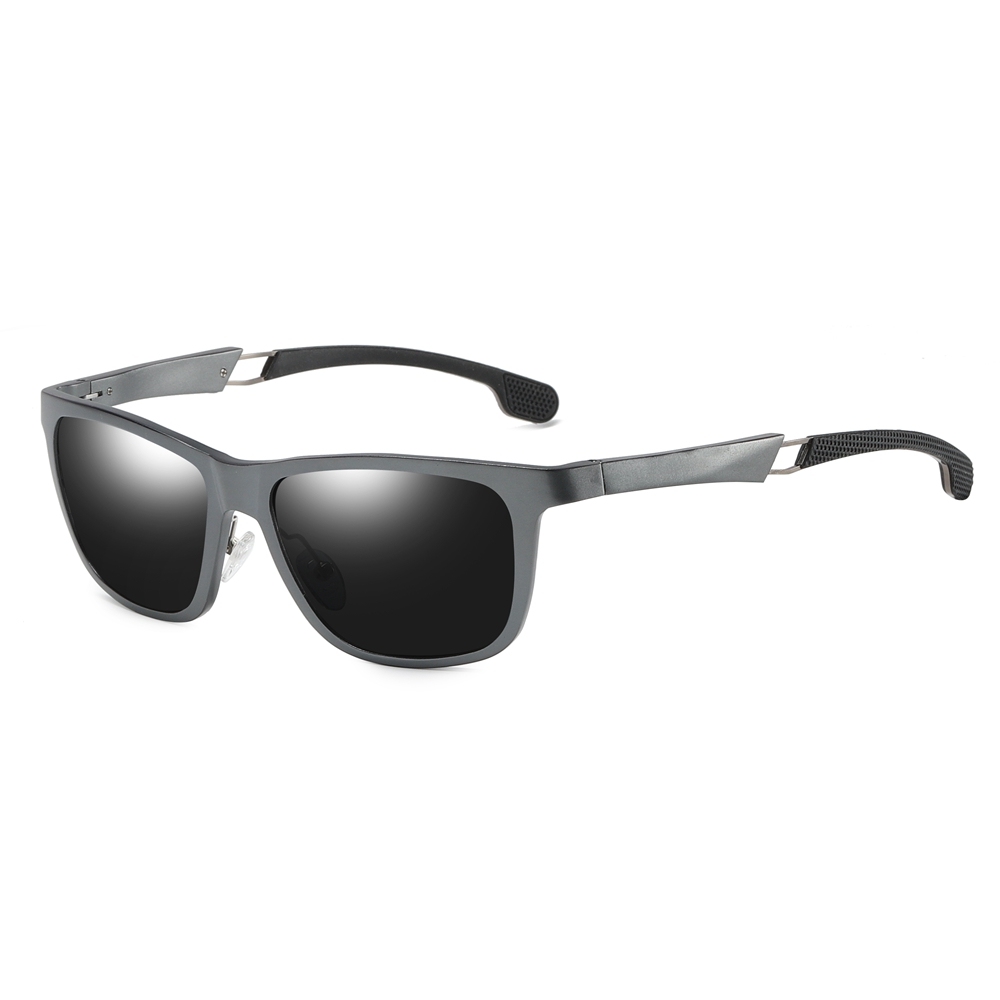 Custom Aluminum Sporty Casual Square Sunglasses with Dynamic Temples for Active Lifestyle Men's Polarized Driving Glasses Wholesale China