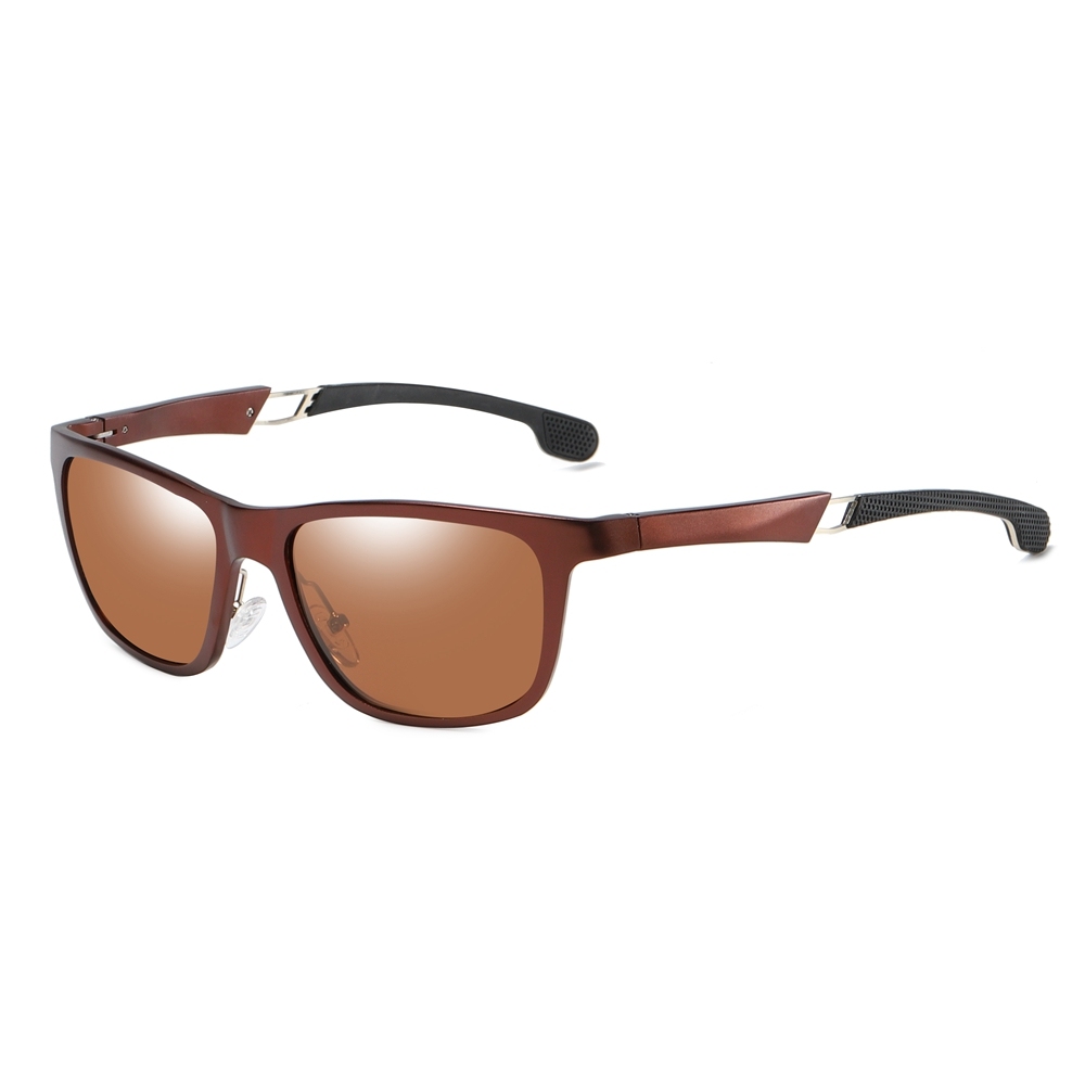 Custom Aluminum Sporty Casual Square Sunglasses with Dynamic Temples for Active Lifestyle Men's Polarized Driving Glasses Wholesale China