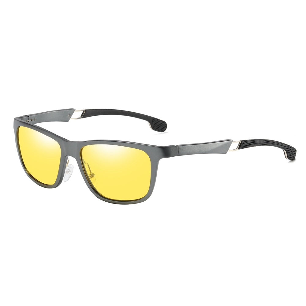 Custom Aluminum Sporty Casual Square Sunglasses with Dynamic Temples for Active Lifestyle Men's Polarized Driving Glasses Wholesale China