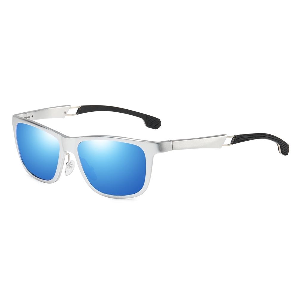 Custom Aluminum Sporty Casual Square Sunglasses with Dynamic Temples for Active Lifestyle Men's Polarized Driving Glasses Wholesale China