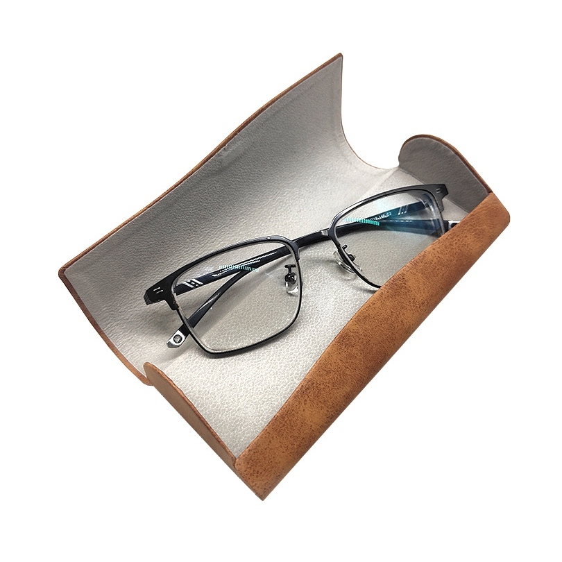 Customized Hard Shell Nubuck Leather Flap-over Magnetic Closure Eyewear Case for Eyeglasses and Reading Glasses Packaging Boxes Wholesale