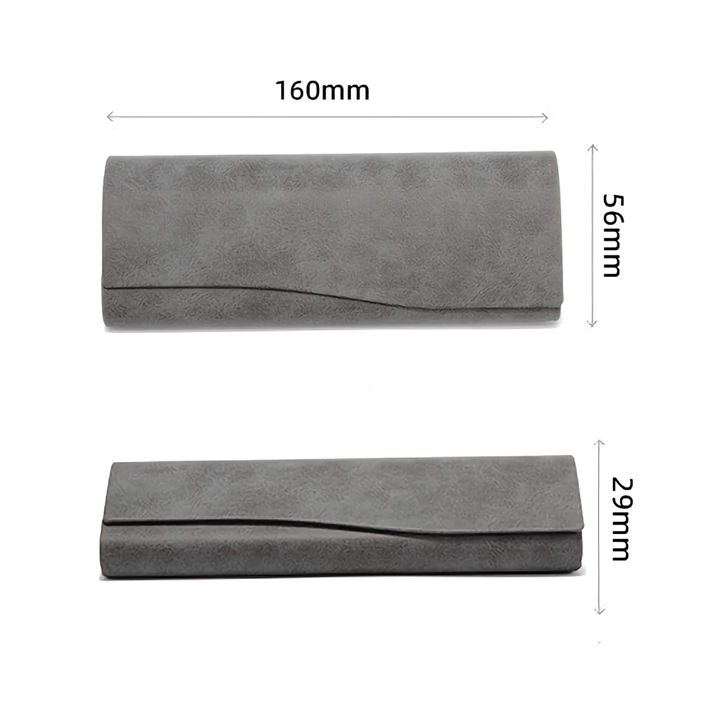 Customized Hard Shell Nubuck Leather Flap-over Magnetic Closure Eyewear Case for Eyeglasses and Reading Glasses Packaging Boxes Wholesale