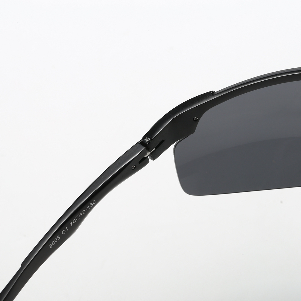 High Quality Aluminium Sport Sunglasses for Men Mountain Climbing Glasses Custom Logo Semi-rimless Wrap Polarized Running Sunglass