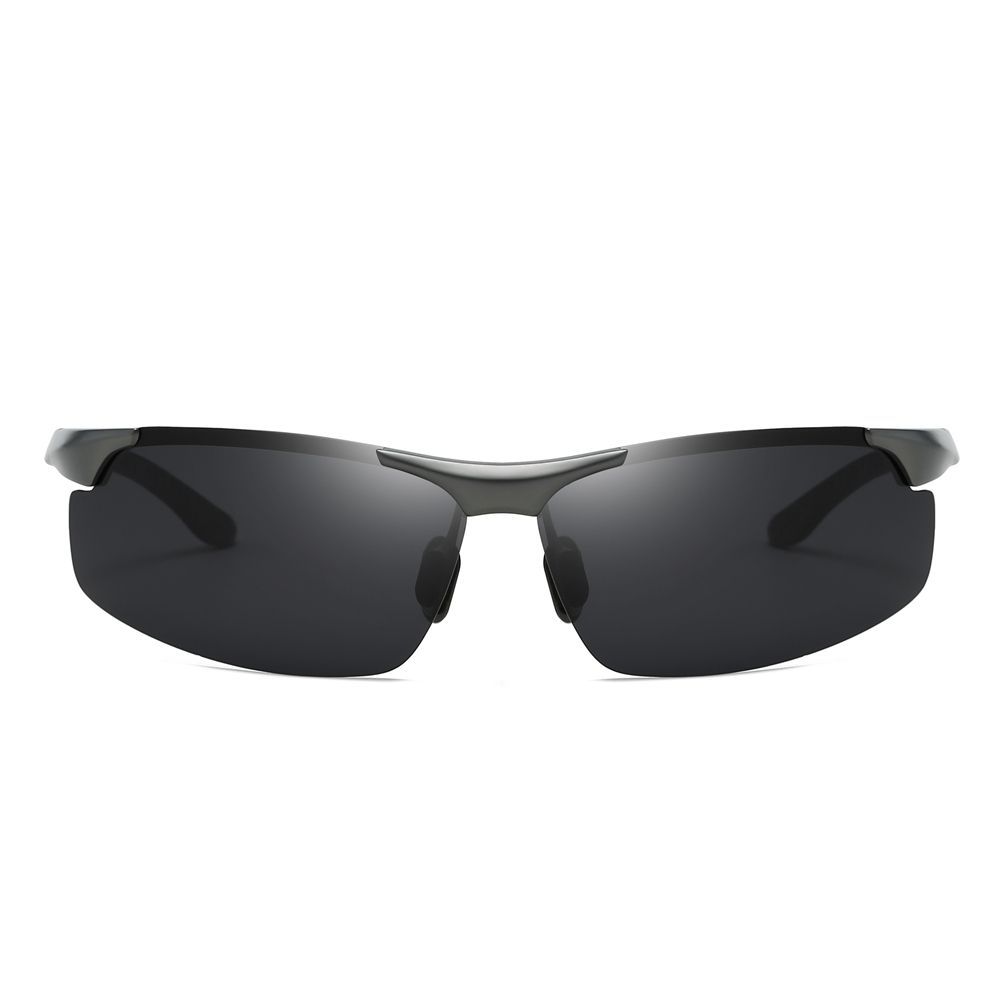 High Quality Aluminium Sport Sunglasses for Men Mountain Climbing Glasses Custom Logo Semi-rimless Wrap Polarized Running Sunglass