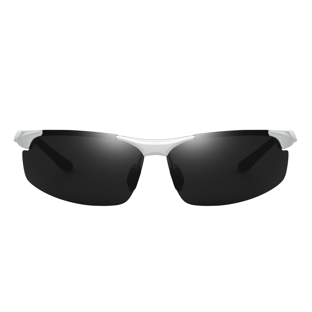 High Quality Aluminium Sport Sunglasses for Men Mountain Climbing Glasses Custom Logo Semi-rimless Wrap Polarized Running Sunglass