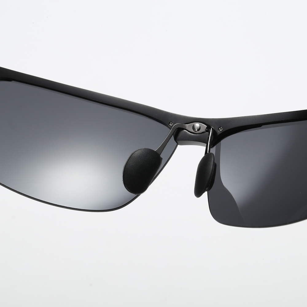 High Quality Aluminium Sport Sunglasses for Men Mountain Climbing Glasses Custom Logo Semi-rimless Wrap Polarized Running Sunglass