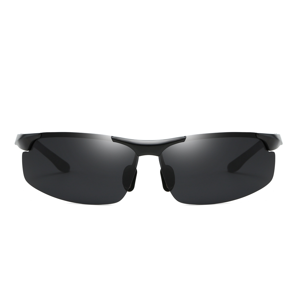 High Quality Aluminium Sport Sunglasses for Men Mountain Climbing Glasses Custom Logo Semi-rimless Wrap Polarized Running Sunglass