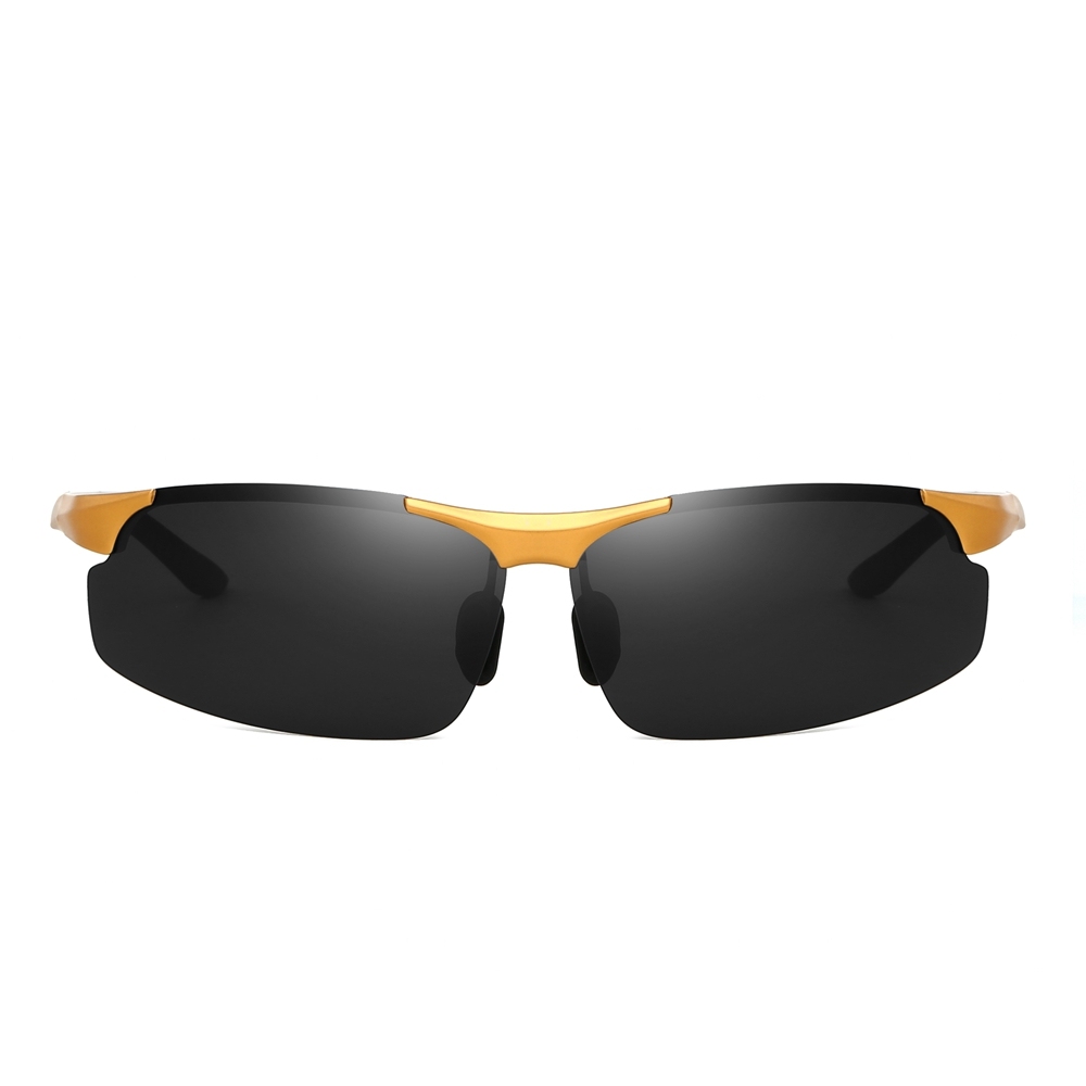 High Quality Aluminium Sport Sunglasses for Men Mountain Climbing Glasses Custom Logo Semi-rimless Wrap Polarized Running Sunglass