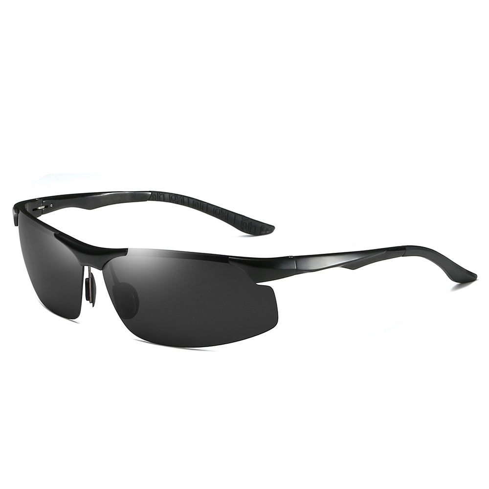 High Quality Aluminium Sport Sunglasses for Men Mountain Climbing Glasses Custom Logo Semi-rimless Wrap Polarized Running Sunglass