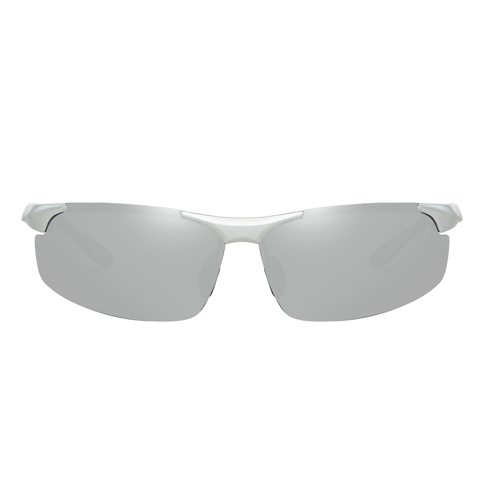 High Quality Aluminium Sport Sunglasses for Men Mountain Climbing Glasses Custom Logo Semi-rimless Wrap Polarized Running Sunglass