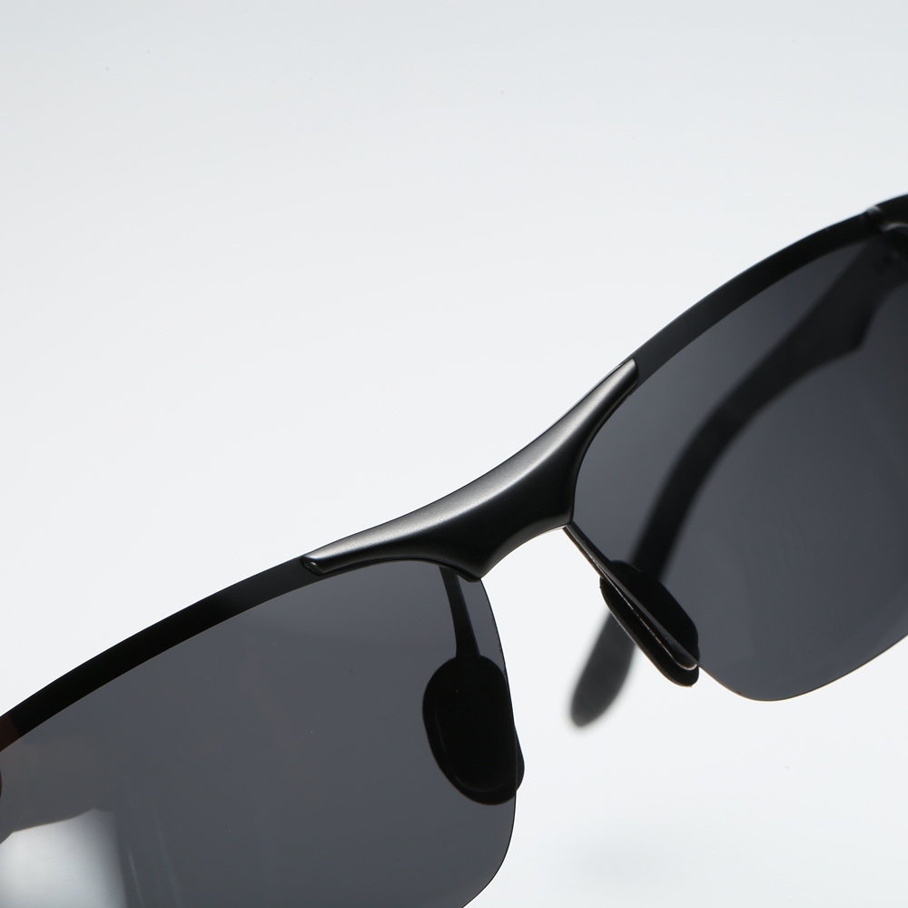 High Quality Aluminium Sport Sunglasses for Men Mountain Climbing Glasses Custom Logo Semi-rimless Wrap Polarized Running Sunglass