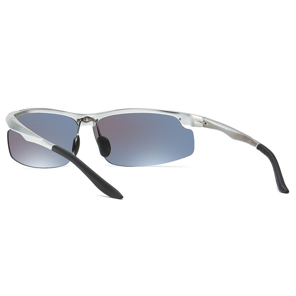 High Quality Aluminium Sport Sunglasses for Men Mountain Climbing Glasses Custom Logo Semi-rimless Wrap Polarized Running Sunglass